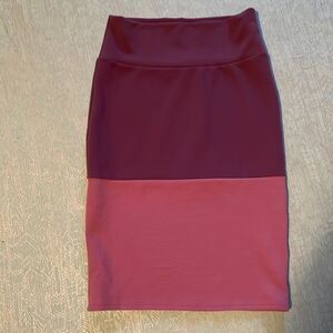 Lularoe purple hombre skirt size S, crepe texture, 24” long, waist 14” across